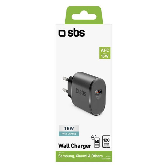 SBS - 15W Ladeadapter USB-C, schwarz