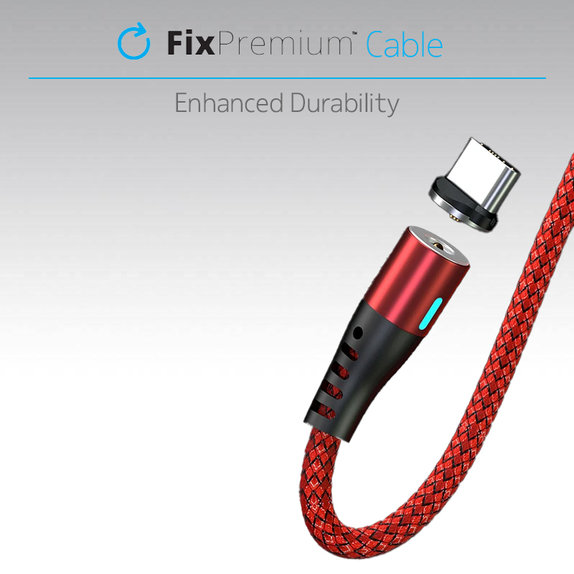 FixPremium - Lightning / USB Magnetisches Kabel (2m), schwarz