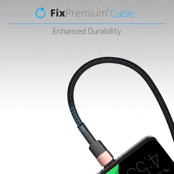 FixPremium - USB-C / USB Kabel mit Schnellladung (1m), schwarz