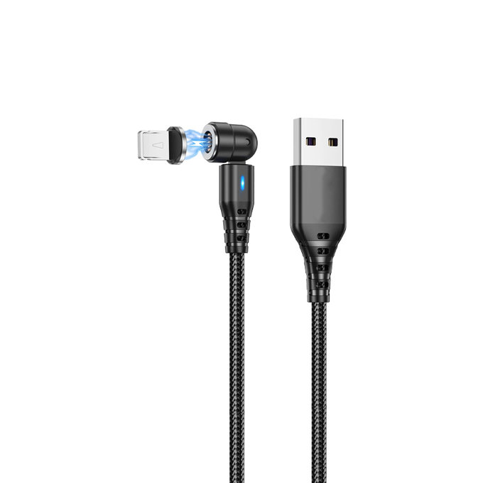 FixPremium - Lightning / USB Magnetisches Kabel (1m), schwarz