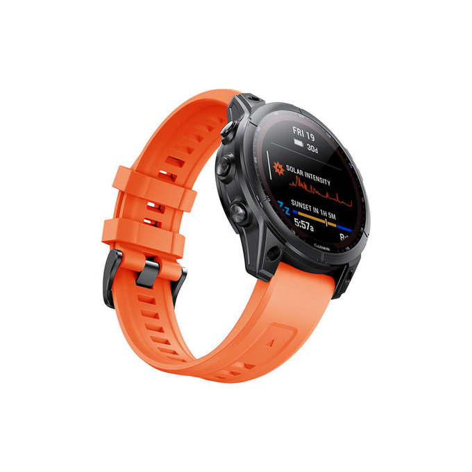 FixPremium - Silikonband für Garmin (QuickFit 22mm), orange