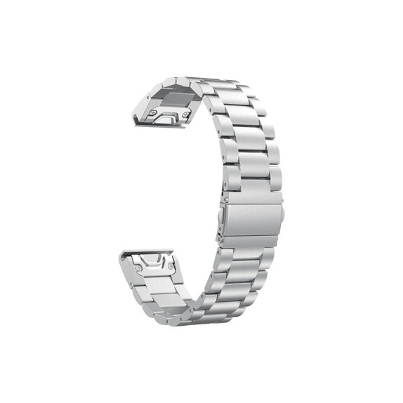 FixPremium - Edelstahlarmband für Garmin (QuickFit 22mm), silber