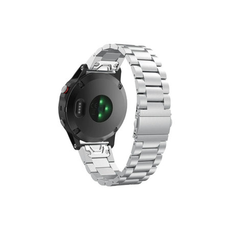 FixPremium - Edelstahlarmband für Garmin (QuickFit 22mm), silber