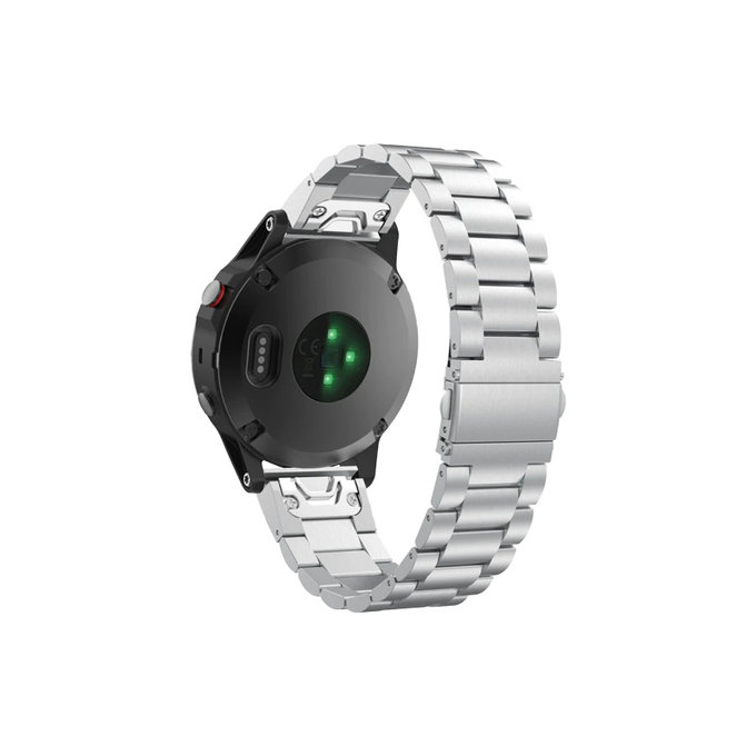 FixPremium - Edelstahlarmband für Garmin (QuickFit 22mm), silber