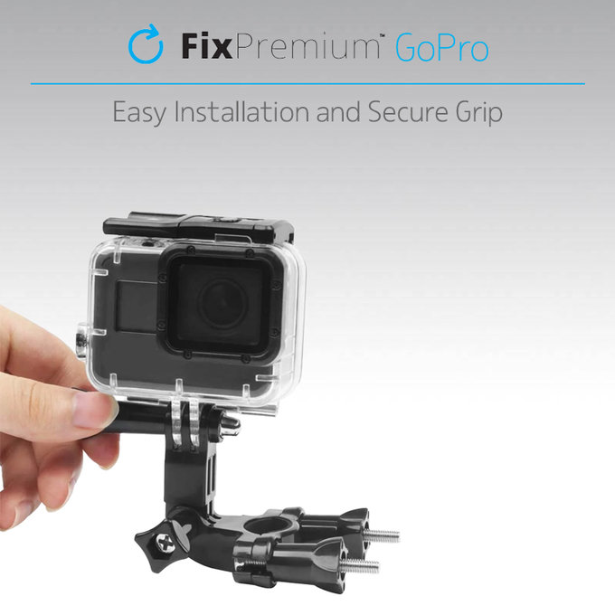 FixPremium - Halterung für Fahrrad/Motorrad für GoPro, schwarz
