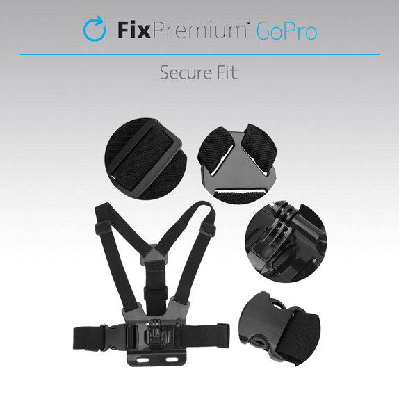 FixPremium - Körperhalterung für GoPro, schwarz