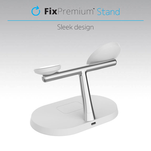 FixPremium - MagSafe 3in1 Ständer für iPhone, Apple Watch und AirPods, weiß