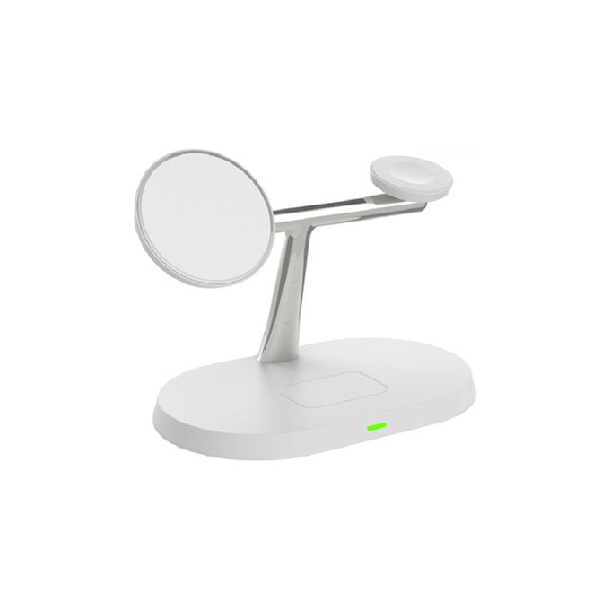 FixPremium - MagSafe 3in1 Ständer für iPhone, Apple Watch und AirPods, weiß