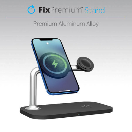 FixPremium - MagSafe 3in1 Ständer für iPhone, Apple Watch und AirPods, schwarz
