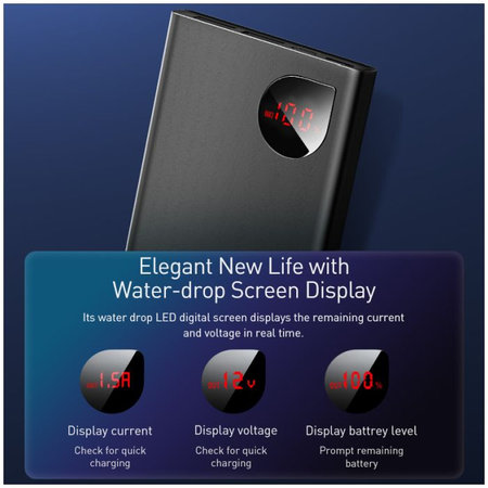 Baseus - PowerBank 20 000 mAh, schwarz