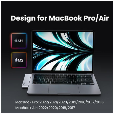 UGREEN - Dualer USB-C Hub 7in1, grau