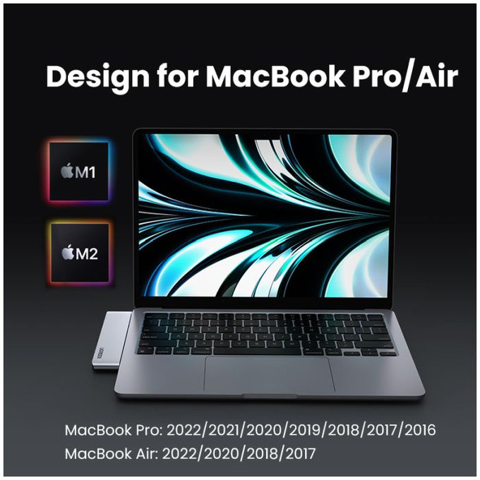 UGREEN - Dualer USB-C Hub 7in1, grau