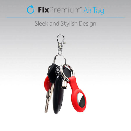 FixPremium - Silikon Schlüsselanhänger für AirTag, schwarz