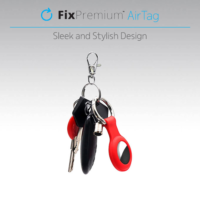 FixPremium - Silikon Schlüsselanhänger für AirTag, schwarz