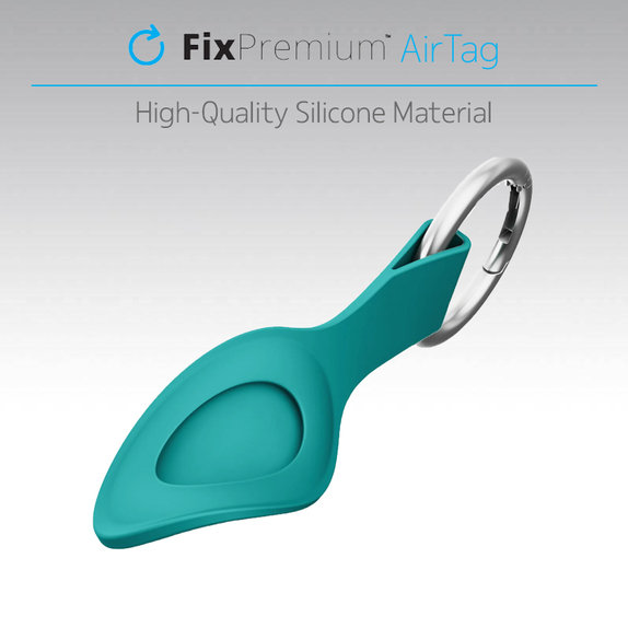 FixPremium - Silikon Schlüsselanhänger für AirTag, schwarz