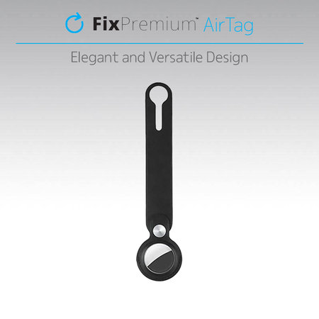 FixPremium - Schlüsselanhänger aus Leder für AirTag, braun