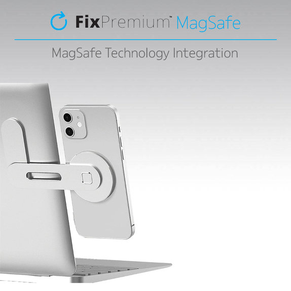 FixPremium - MagSafe iPhone Halterung für Notebook, silber