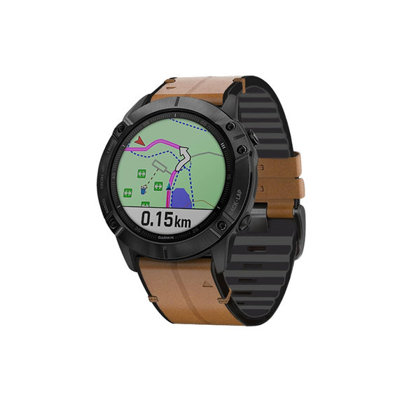 FixPremium - Lederarmband für Garmin (QuickFit 22mm), hellbraun