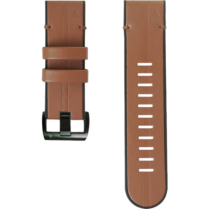 FixPremium - Lederarmband für Garmin (QuickFit 26mm), hellbraun