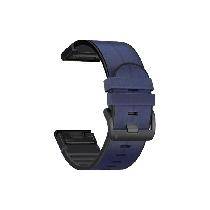 FixPremium - Lederarmband für Garmin (QuickFit 26mm), blau