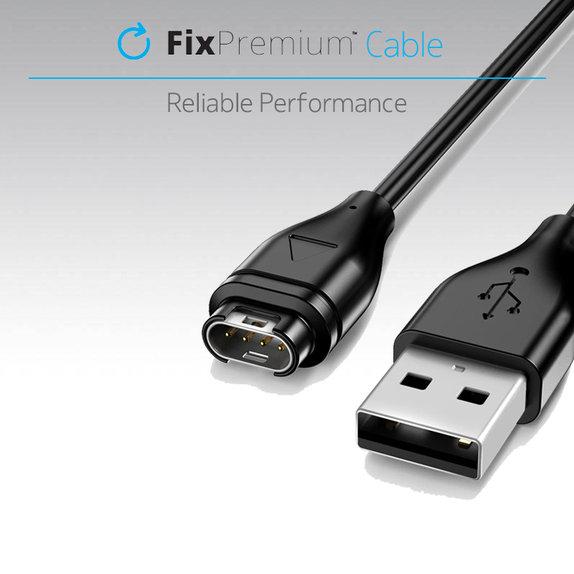 FixPremium - Ladekabel für Garmin Watch, schwarz