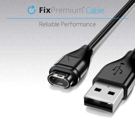 FixPremium - USB-C Ladekabel für Garmin Watch, schwarz