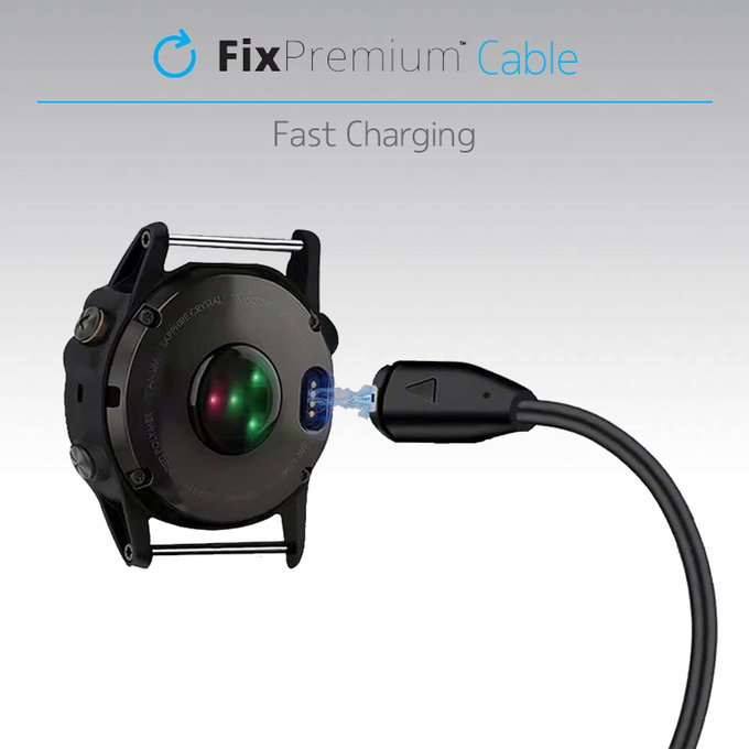FixPremium - USB-C Ladekabel für Garmin Watch, schwarz