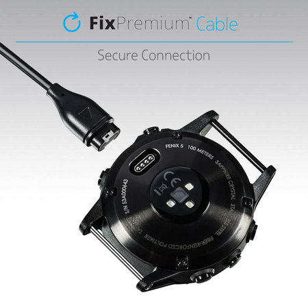 FixPremium - USB-C Ladekabel für Garmin Watch, schwarz