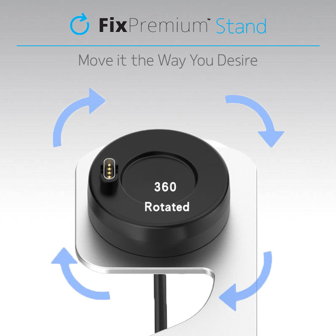 FixPremium - Ladeständer für Garmin Watch, silber