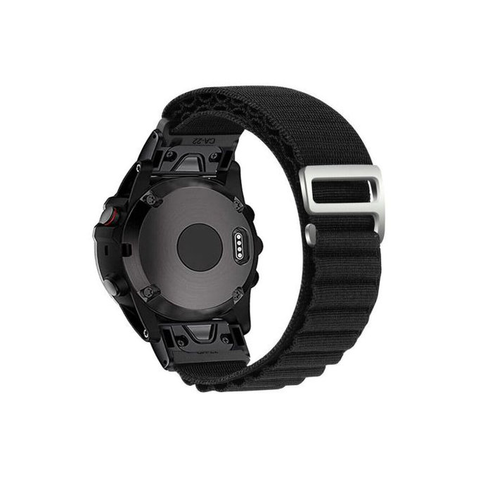 FixPremium - Alpiner Schlaufengurt für Garmin (QuickFit 26mm), schwarz