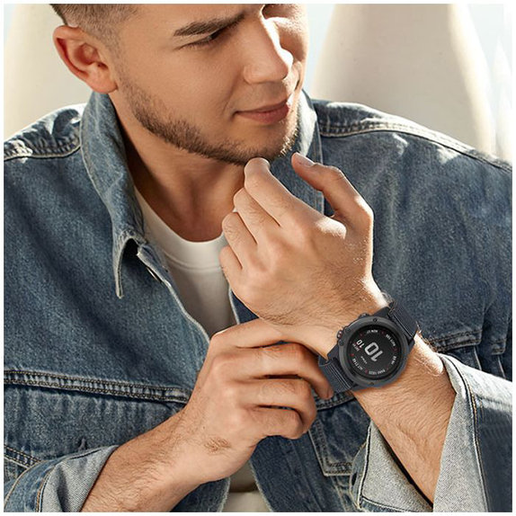FixPremium - Nylon Armband für Garmin (26mm), grau