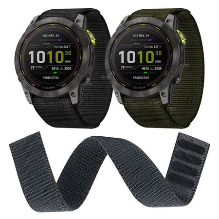 FixPremium - Nylon Armband für Garmin (26mm), schwarz