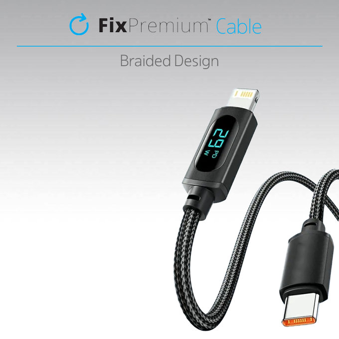FixPremium - USB-C / USB-C Kabel mit Funktion Power Delivery (1m), schwarz