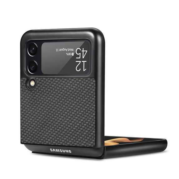 FixPremium - Carbon Hülle für Samsung Galaxy Z Flip 3, braun
