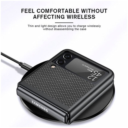 FixPremium - Carbon Hülle für Samsung Galaxy Z Flip 4, braun