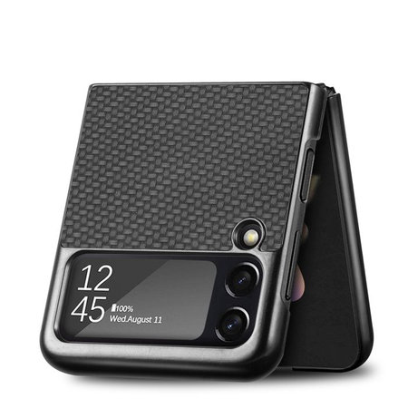 FixPremium - Carbon Hülle für Samsung Galaxy Z Flip 4, braun