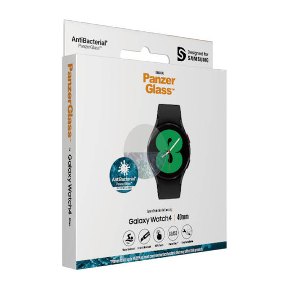 Panzerglas Flat Glass AB für Samsung Galaxy Watch 4 40 mm, Klar, PanzerGlass