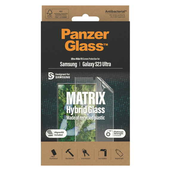 Hybridglas Matrix UWF AB FP wA für Samsung Galaxy S23 Ultra, Klar, PanzerGlass