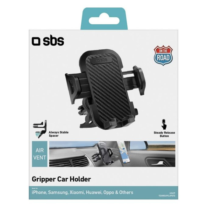 SBS - Fahrzeughalter Gripper, ins Raster, schwarz