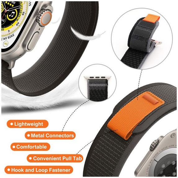 FixPremium - Remienok Trail Loop pre Apple Watch (42, 44, 45 und 49mm), space gray