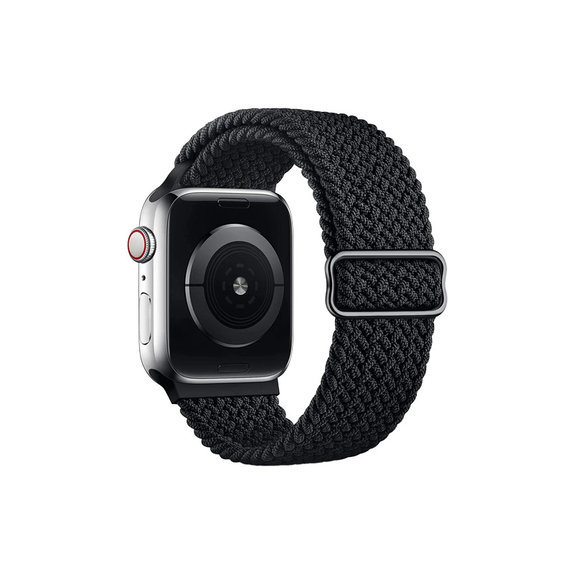 FixPremium - Remienok Solo Loop pre Apple Watch (42, 44, 45 und 49mm), schwarz