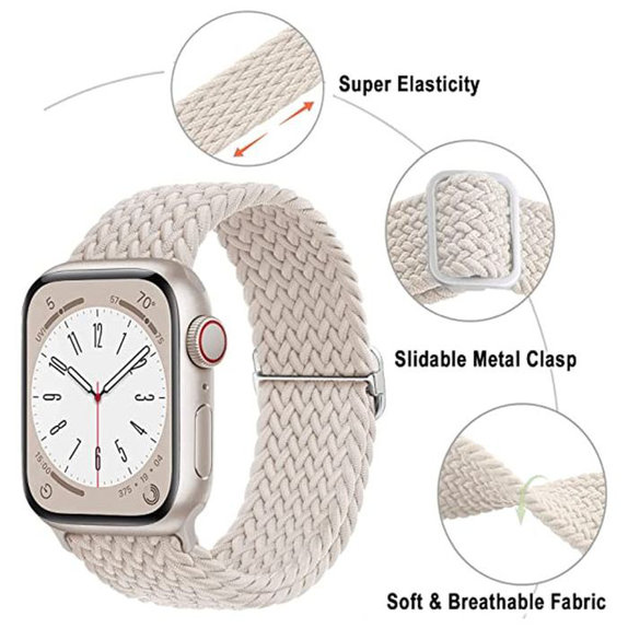 FixPremium - Remienok Solo Loop pre Apple Watch (42, 44, 45 und 49mm), schwarz