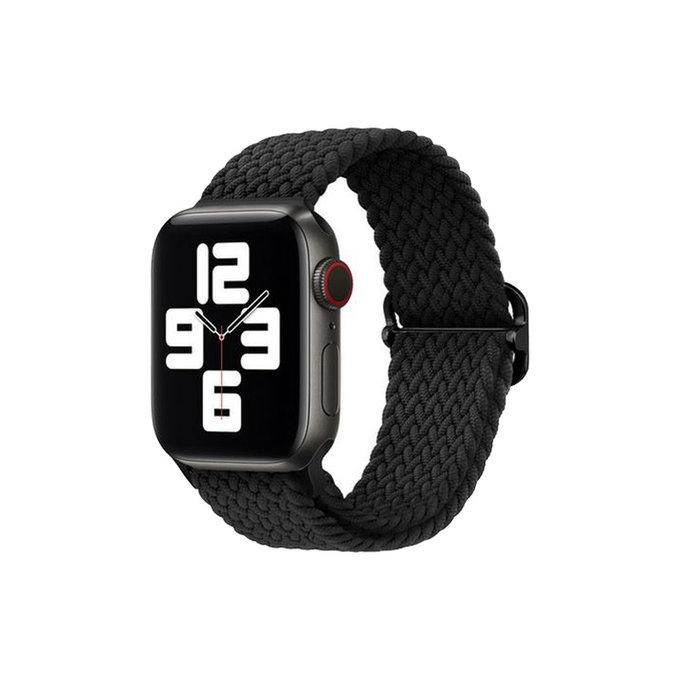 FixPremium - Remienok Solo Loop pre Apple Watch (42, 44, 45 und 49mm), schwarz