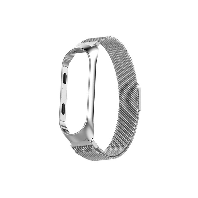 FixPremium - Remienok Milanese Loop pre Xiaomi Mi Band (5/6/7/7 NFC), silber