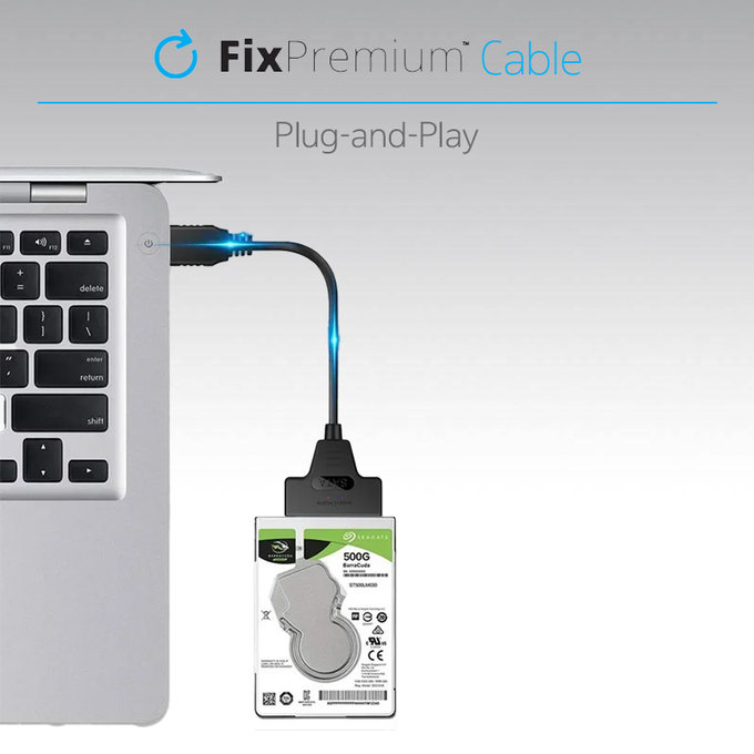 FixPremium - Kabel - USB / SATA 2.5", schwarz
