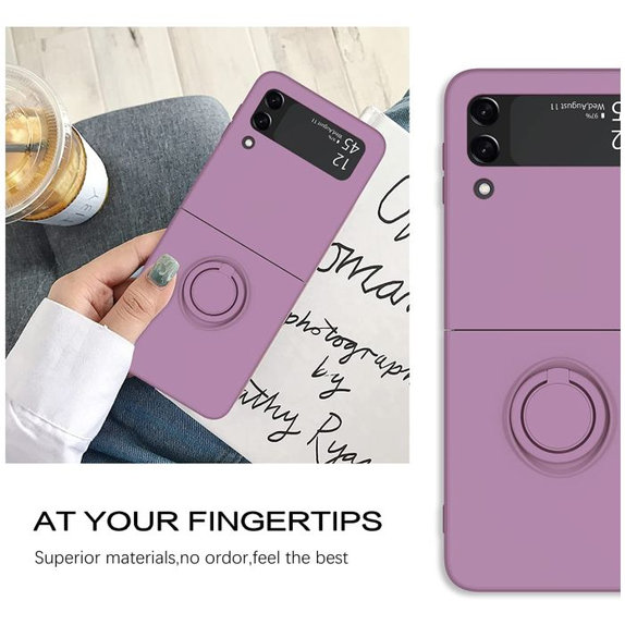 FixPremium - Hülle Ring für Samsung Galaxy Z Flip 4, lila