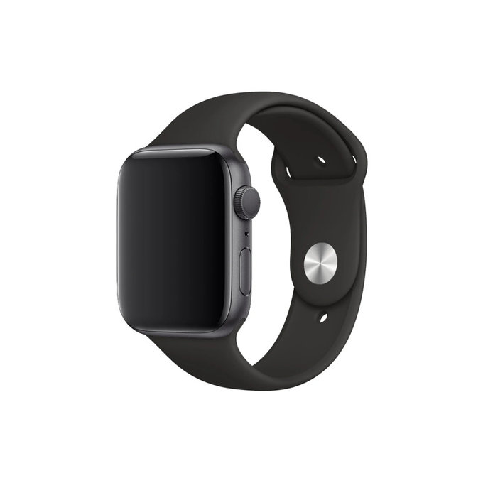 FixPremium - Silikonarmband für Apple Watch (42, 44, 45 und 49mm), schwarz