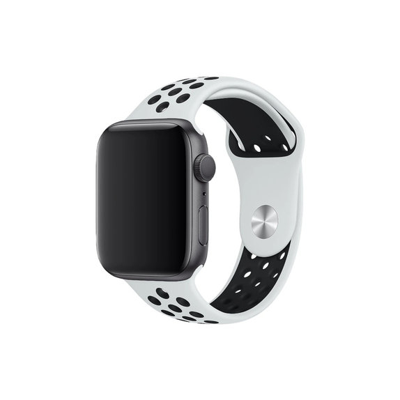 FixPremium - Sport Silikonarmband für Apple Watch (38, 40 und 41mm), weiß