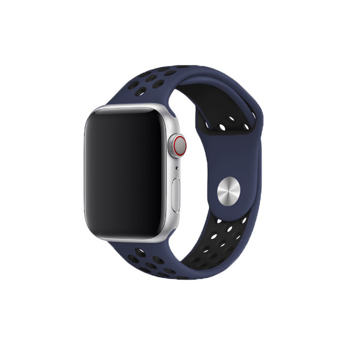FixPremium - Sport Silikonarmband für Apple Watch (42, 44, 45 und 49mm), blau