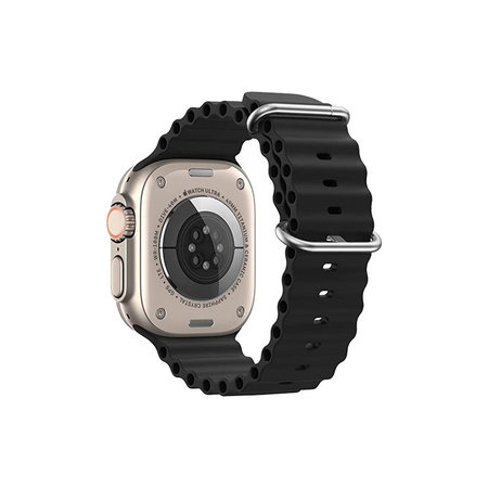 FixPremium - Armband Ocean Loop für Apple Watch (42, 44, 45 und 49mm), schwarz